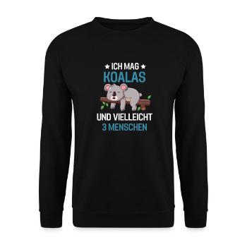 Australien Koala Tierliebhaber Geschenk Koala - Unisex Pullover - Schwarz - Vorne - Alina (178cm) & Michal (187cm)