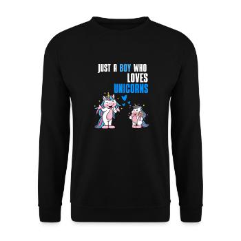 Magische Kreatur Jungen Geschenk Fantasy Einhorn - Unisex Pullover - Schwarz - Vorne - Alina (178cm) & Michal (187cm)