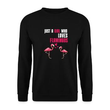 Tropischer Vogel Tier Mädchen Geschenk Flamingo - Unisex Pullover - Schwarz - Vorne - Alina (178cm) & Michal (187cm)
