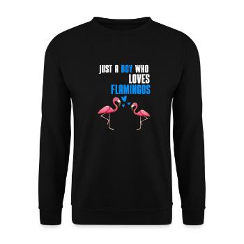 Tropischer Vogel Tier Jungen Geschenk Flamingo - Unisex Pullover - Schwarz - Vorne - Alina (178cm) & Michal (187cm)