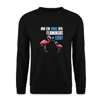 Zoo Tier Tropen Vogel Jungs Geschenk Rosa Flamingo - Unisex Pullover - Schwarz - Vorne - Alina (178cm) & Michal (187cm)