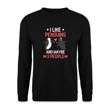 Zoo animal antarctique cadeau d’oiseau drôle de pingouin - Sweat-shirt Unisexe - noir - Devant - Alina (178cm) & Michal (187cm)