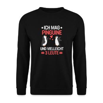 Zoo Vogel Tierliebhaber Lustiges Geschenk Pinguin - Unisex Pullover - Schwarz - Vorne - Alina (178cm) & Michal (187cm)