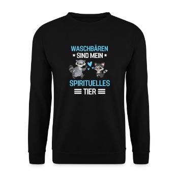 Waschbären Trash Panda Tier Geschenk Waschbär - Unisex Pullover - Schwarz - Vorne - Alina (178cm) & Michal (187cm)