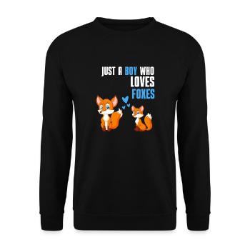 Waldbewohner Tierliebhaber Jungen Geschenk Fuchs - Unisex Pullover - Schwarz - Vorne - Alina (178cm) & Michal (187cm)