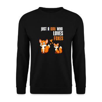 Forest Animal Lovers Nature Girl Gift Fox - Sweat-shirt Unisexe - noir - Devant - Alina (178cm) & Michal (187cm)