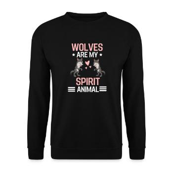 Prédateur Habitants de la forêt Loups Cadeau Drôle de loup - Sweat-shirt Unisexe - noir - Devant - Alina (178cm) & Michal (187cm)