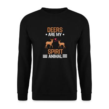 Forest Deer Deer Forest Animal Gift Deer - Unisex Sweatshirt - black - Front - Alina (178cm) & Michal (187cm)