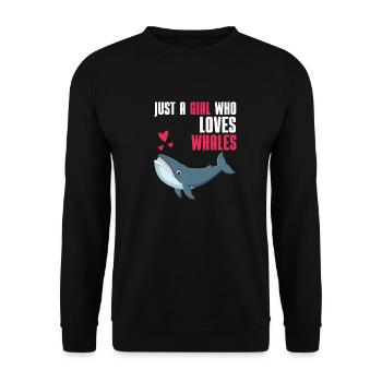 Killer Whale Ocean Animal Girl Gift Whale - Unisex Sweatshirt - black - Front - Alina (178cm) & Michal (187cm)