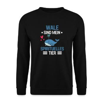 Ozean Tier Killerwal Lustige Geschenkidee Wal - Unisex Pullover - Schwarz - Vorne - Alina (178cm) & Michal (187cm)