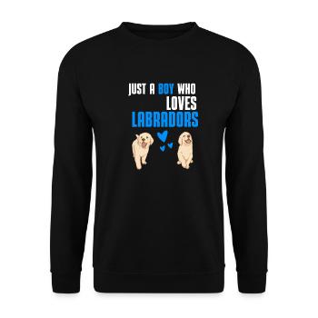 Labrador Jungen Hunde Haustier Geschenk Labrador - Unisex Pullover - Schwarz - Vorne - Alina (178cm) & Michal (187cm)