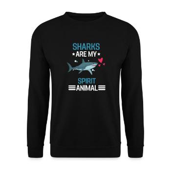 Ocean Animal Lovers Predator Gift Drôle de requin - Sweat-shirt Unisexe - noir - Devant - Alina (178cm) & Michal (187cm)