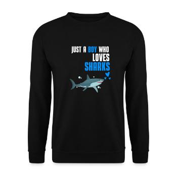 Sea animal predator shark boy gift shark - Unisex Sweatshirt - black - Front - Alina (178cm) & Michal (187cm)