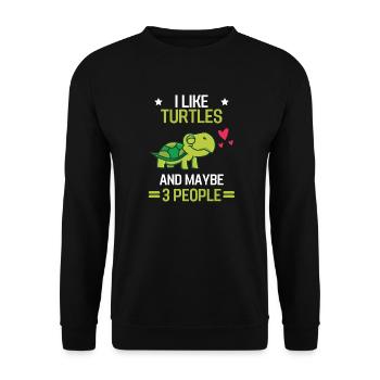 Ozean Tier Meeresschildkröte Geschenk Schildkröte - Unisex Pullover - Schwarz - Vorne - Alina (178cm) & Michal (187cm)