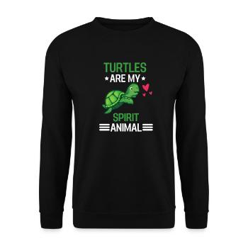 Meeressschildkröte Ozean Tier Geschenk Schildkröte - Unisex Pullover - Schwarz - Vorne - Alina (178cm) & Michal (187cm)