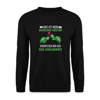 Meeresschildkröte Kostüm Geschenk Schildkröte - Unisex Pullover - Schwarz - Vorne - Alina (178cm) & Michal (187cm)