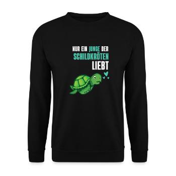 Ozean Tier Jungs Geschenk Schildkröte - Unisex Pullover - Schwarz - Vorne - Alina (178cm) & Michal (187cm)