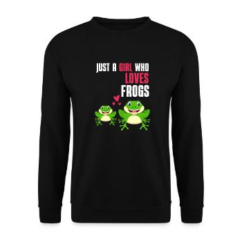Amphibians Frog Lover Girl Gift Frog - Unisex Sweatshirt - black - Front - Alina (178cm) & Michal (187cm)