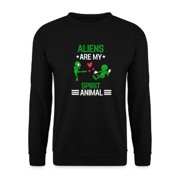 Alien Sci Fi UFO Cadeau Drôle Alien - Sweat-shirt Unisexe - noir - Devant - Alina (178cm) & Michal (187cm)