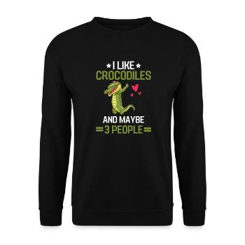 Prédateur Reptile Zoo Animal Cadeau Crocodile - Sweat-shirt Unisexe - noir - Devant - Alina (178cm) & Michal (187cm)