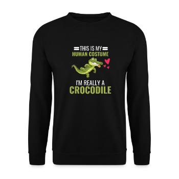 Crocodile Costume Party Reptiles Cadeau Crocodile - Sweat-shirt Unisexe - noir - Devant - Alina (178cm) & Michal (187cm)
