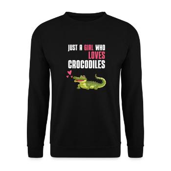 Alligator Fille Animal Prédateur Cadeau Crocodile - Sweat-shirt Unisexe - noir - Devant - Alina (178cm) & Michal (187cm)