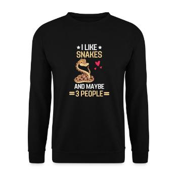 Reptiles Amoureux des animaux Prédateur Cadeau Serpent - Sweat-shirt Unisexe - noir - Devant - Alina (178cm) & Michal (187cm)