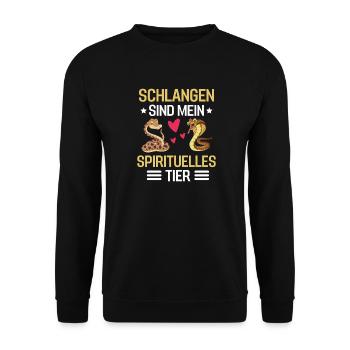 Haustier Reptilien Raubtier Geschenk Schlange - Unisex Pullover - Schwarz - Vorne - Alina (178cm) & Michal (187cm)