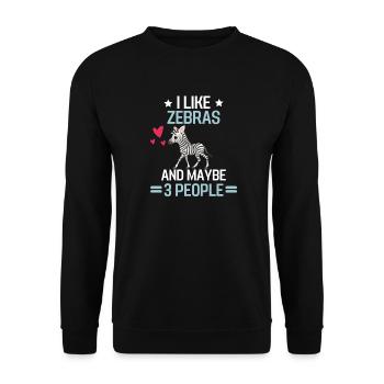 Africa Zoo Animal Lovers Funny Gift Zebra - Unisex Sweatshirt - black - Front - Alina (178cm) & Michal (187cm)