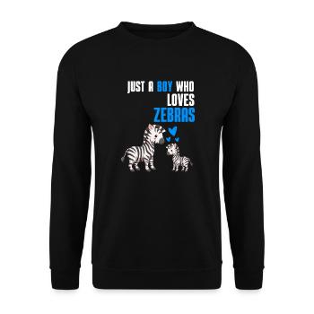Afrika Tierliebhaber Zebra Jungen Geschenk Zebra - Unisex Pullover - Schwarz - Vorne - Alina (178cm) & Michal (187cm)