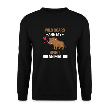 Animal Forest Dweller Cadeau Drôle de sanglier - Sweat-shirt Unisexe - noir - Devant - Alina (178cm) & Michal (187cm)