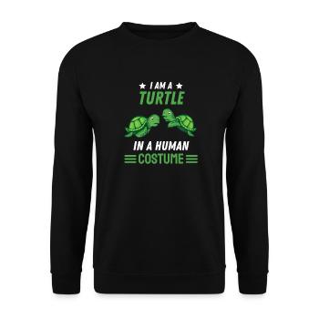 Turtle Costume Gift Sea Turtle - Unisex Sweatshirt - black - Front - Alina (178cm) & Michal (187cm)