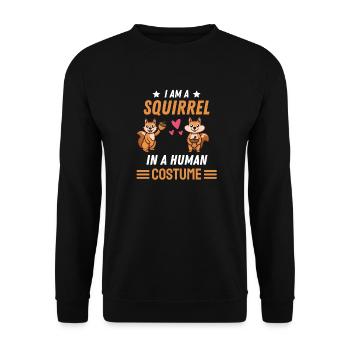 Costume de rongeur Cadeau animal de forêt Écureuil - Sweat-shirt Unisexe - noir - Devant - Alina (178cm) & Michal (187cm)