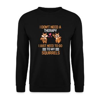 Forest Animal Rodent Gift Funny Squirrel - Unisex Sweatshirt - black - Front - Alina (178cm) & Michal (187cm)