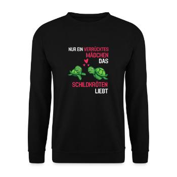 Meerestier Mädchen Tier Geschenk Schildkröte - Unisex Pullover - Schwarz - Vorne - Alina (178cm) & Michal (187cm)