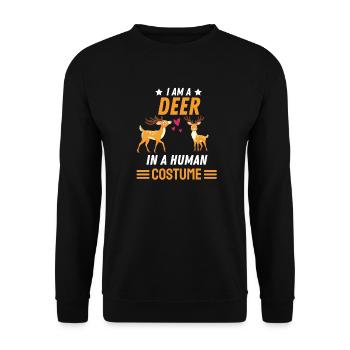 Forest Animal Deer Costume Party Gift Deer - Unisex Sweatshirt - black - Front - Alina (178cm) & Michal (187cm)
