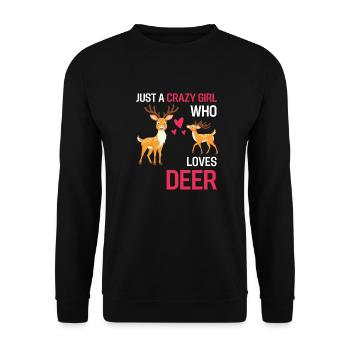 Red Deer Forest Animal Girl Gift Deer - Unisex Sweatshirt - black - Front - Alina (178cm) & Michal (187cm)