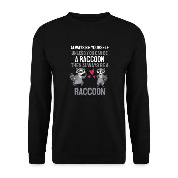 Nature Animal Funny Gift Trash Panda Raccoon - Unisex Sweatshirt - black - Front - Alina (178cm) & Michal (187cm)