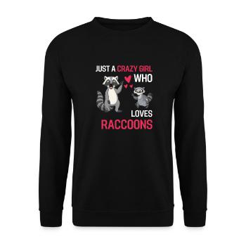 Forest Animal Lovers Girl Gift Raccoon - Unisex Sweatshirt - black - Front - Alina (178cm) & Michal (187cm)