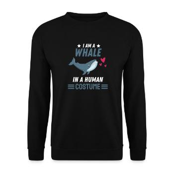 Wal Kostüm Party Killerwal Lustiges Geschenk Wal - Unisex Pullover - Schwarz - Vorne - Alina (178cm) & Michal (187cm)