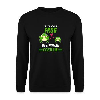 Frog Costume Party Amphibians Gift Frog - Unisex Sweatshirt - black - Front - Alina (178cm) & Michal (187cm)