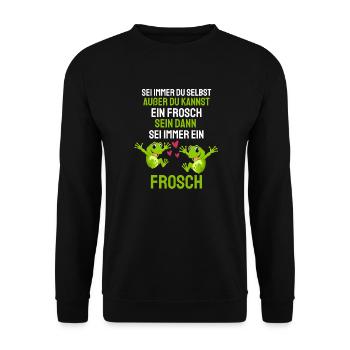 Killerwal Tierliebhaber Geschenk Lustiges Wal - Unisex Pullover - Schwarz - Vorne - Alina (178cm) & Michal (187cm)