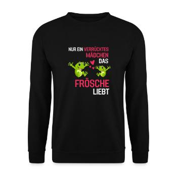 Meerestier Frauen Ozean Tier Mädchen Geschenk Wal - Unisex Pullover - Schwarz - Vorne - Alina (178cm) & Michal (187cm)