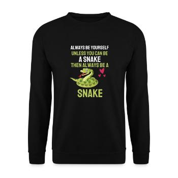 Pet Reptiles Animal Lovers Gift Snake - Unisex Sweatshirt - black - Front - Alina (178cm) & Michal (187cm)