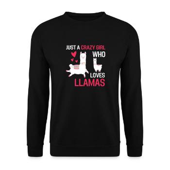 Alpaga Animal Lovers Fille Cadeau Lama - Sweat-shirt Unisexe - noir - Devant - Alina (178cm) & Michal (187cm)