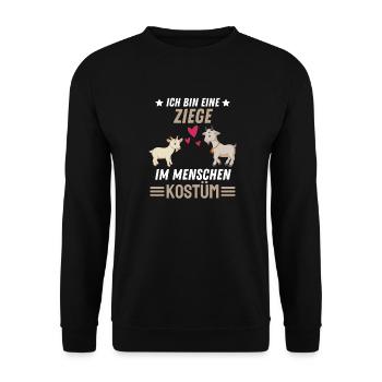 Ziegen Kostüm Party Tier Geschenk Lustiges Ziege - Unisex Pullover - Schwarz - Vorne - Alina (178cm) & Michal (187cm)
