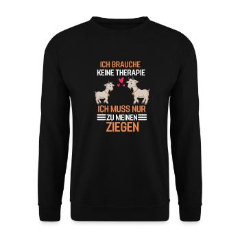 Bauernhof Tier Therapie Landwirt Geschenk Ziege - Unisex Pullover - Schwarz - Vorne - Alina (178cm) & Michal (187cm)