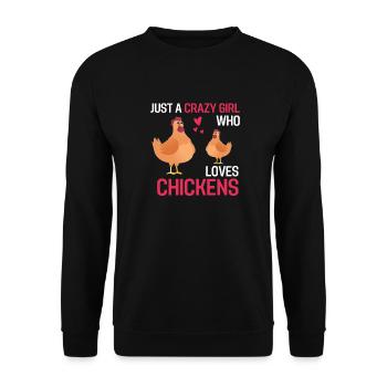 Fermier Fermier Fille Cadeau Poulet - Sweat-shirt Unisexe - noir - Devant - Alina (178cm) & Michal (187cm)