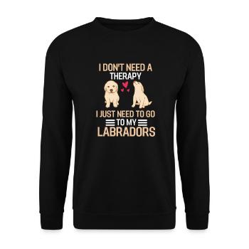 Dog Therapy Dog Lovers Gift Labrador - Unisex Sweatshirt - black - Front - Alina (178cm) & Michal (187cm)