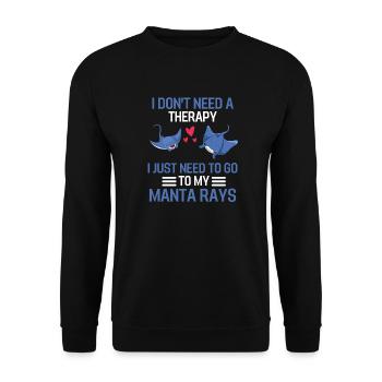 Rochen Therapie Ozean Tier Geschenk Mantarochen - Unisex Pullover - Schwarz - Vorne - Alina (178cm) & Michal (187cm)